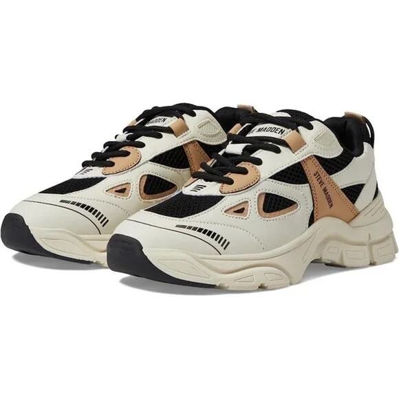 Steve Madden Cordyn Black and Tan Chunky Sneakers Women's 9.5 - Picture 1 of 8